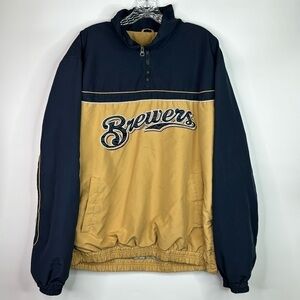 Vintage MLB Brewers Pullover Windbreaker Jacket XL